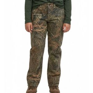MOSSY OAK Camouflage Print Pants, Girls L, Green Brown